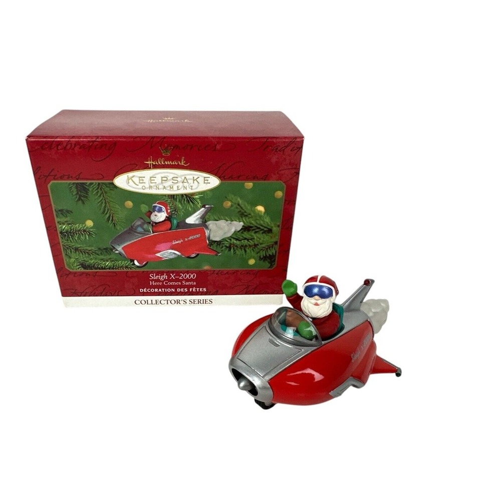 SLEIGH X-2000 ~ HERE COMES SANTA ~ 2000 ~ Hallmark Keepsake Ornament